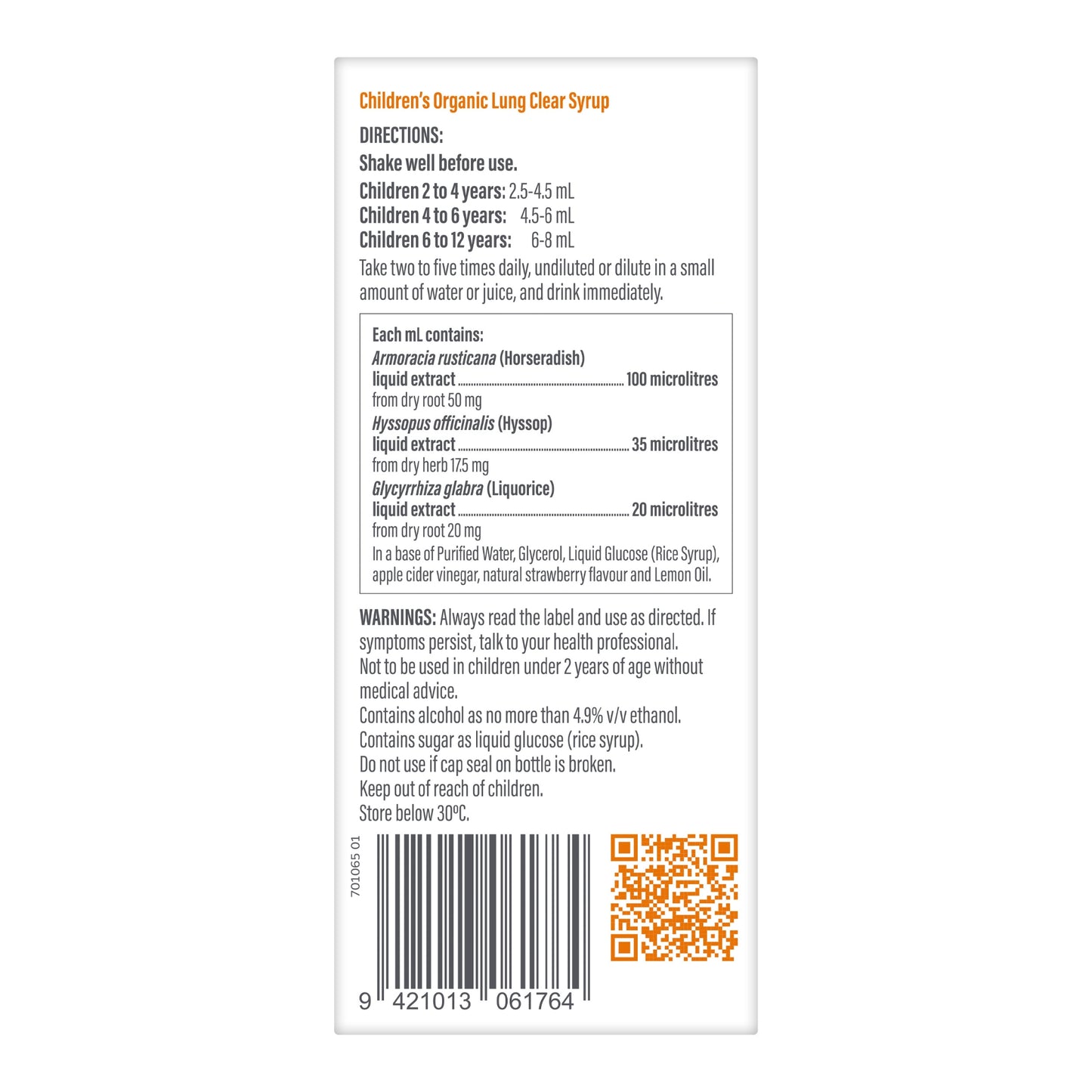 Children’s Organic Lung Clear Syrup